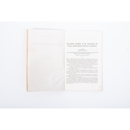 HÜCKEL E., Botanische Ausflüge in die Karpathen des Stryer und Samborer Kreises in Galizien, Wien 1865