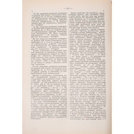 TARSKI A., O pojęciu prawdy w odniesieniu do sformalizowanych nauk dedukcyjnych, "Ruch Filozoficzny". T.XII,  1930-1931