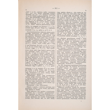 TARSKI A., O pojęciu prawdy w odniesieniu do sformalizowanych nauk dedukcyjnych, "Ruch Filozoficzny". T.XII,  1930-1931