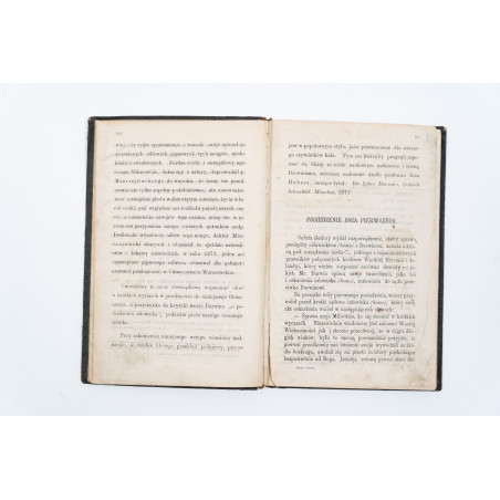 [LYON W.P.], Homo versus Darwin czyli sprawa o pochodzenie człowieka. Z ang. przeł. Dr Bonifacjusz Nemo, Warszawa 1874