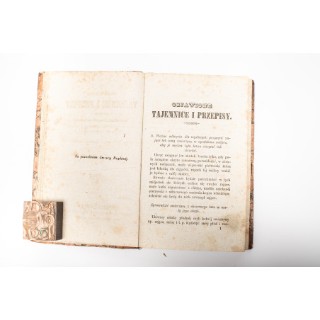 OBJAWIONE TAJEMNICE I PRZEPISY rozmaitych doświadczonych użytków w gospodarstwie wiejskiem, domowem, Warszawa  1844