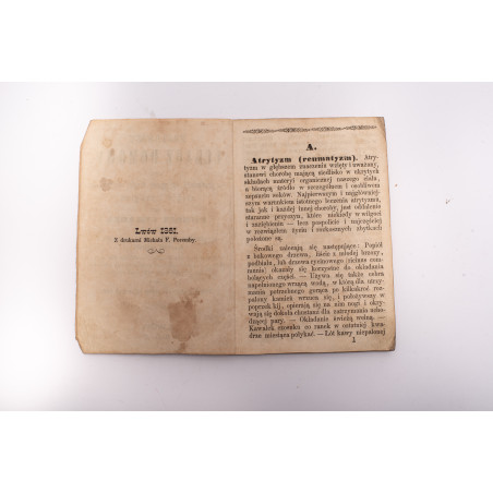 NAJTAŃSZY LEKARZ domowy wraz z przepisem urządzenia apteczki domowej Dra Hufelanda, Lwów 1861