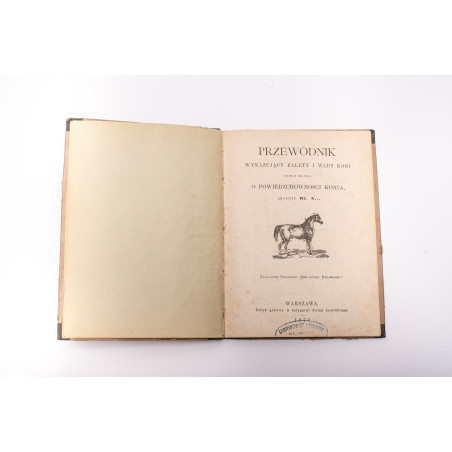 [N.Wł.], Przewodnik wykazujący zalety i wady koni czyli nauka o powierzchowności konia, Warszawa 1875
