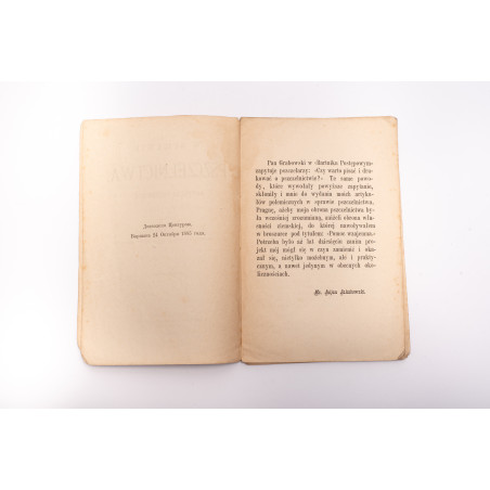 JAKUBOWSKI J., W sprawie pszczelnictwa. Artykuły polemiczne, Warszawa 1886