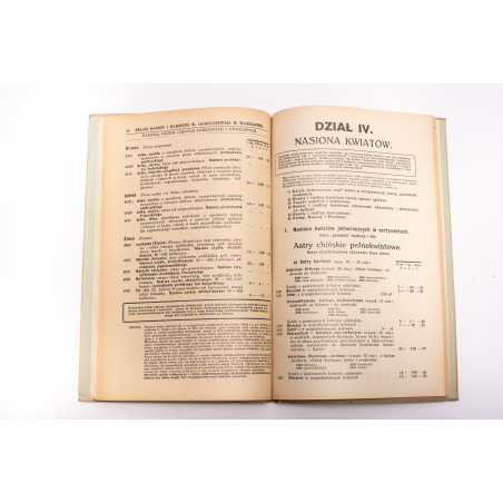 CENNIK NASION ogrodowych i rolnych W. Garnuszewski w Warszawie, 1931