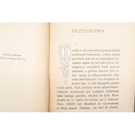 BERGER J., Rodzina kaktusów opisana i w systematycznym porządku przedstawiona, Warszawa  1882
