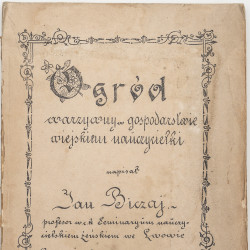 BICZAJ J., Ogród warzywny w gospodarstwie wiejskiem nauczycielki, Lwów  1896