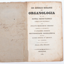 BAŁWAŃSKI A., De animae organis seu organologia, Cracoviae  1835