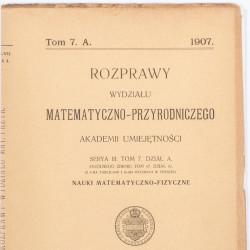 SMOLUCHOWSKI M., Teorya kinetyczna opalescencyi gazów w stanie krytycznym, Kraków 1907-1908
