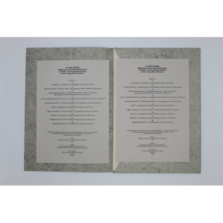 [SCHULZ B.], [akwaforty M. Leszczewskiej–Włodarskiej wg oryginalnych cliche-verre z "Xięgi Bałwochwalczej"], Katowice 1992