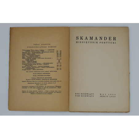 SCHULZ B., Księga, „SKAMANDER. Miesięcznik poetycki”. Z. LVII (maj), 1935
