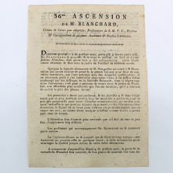 [BLANCHARD J.P., POTOCKI J.], Lot balonem, Warszawa 1790