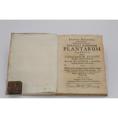 BREYN(IUS) J., Prodromus fasciculi rariorum plantarum secundus, Gedani 1689