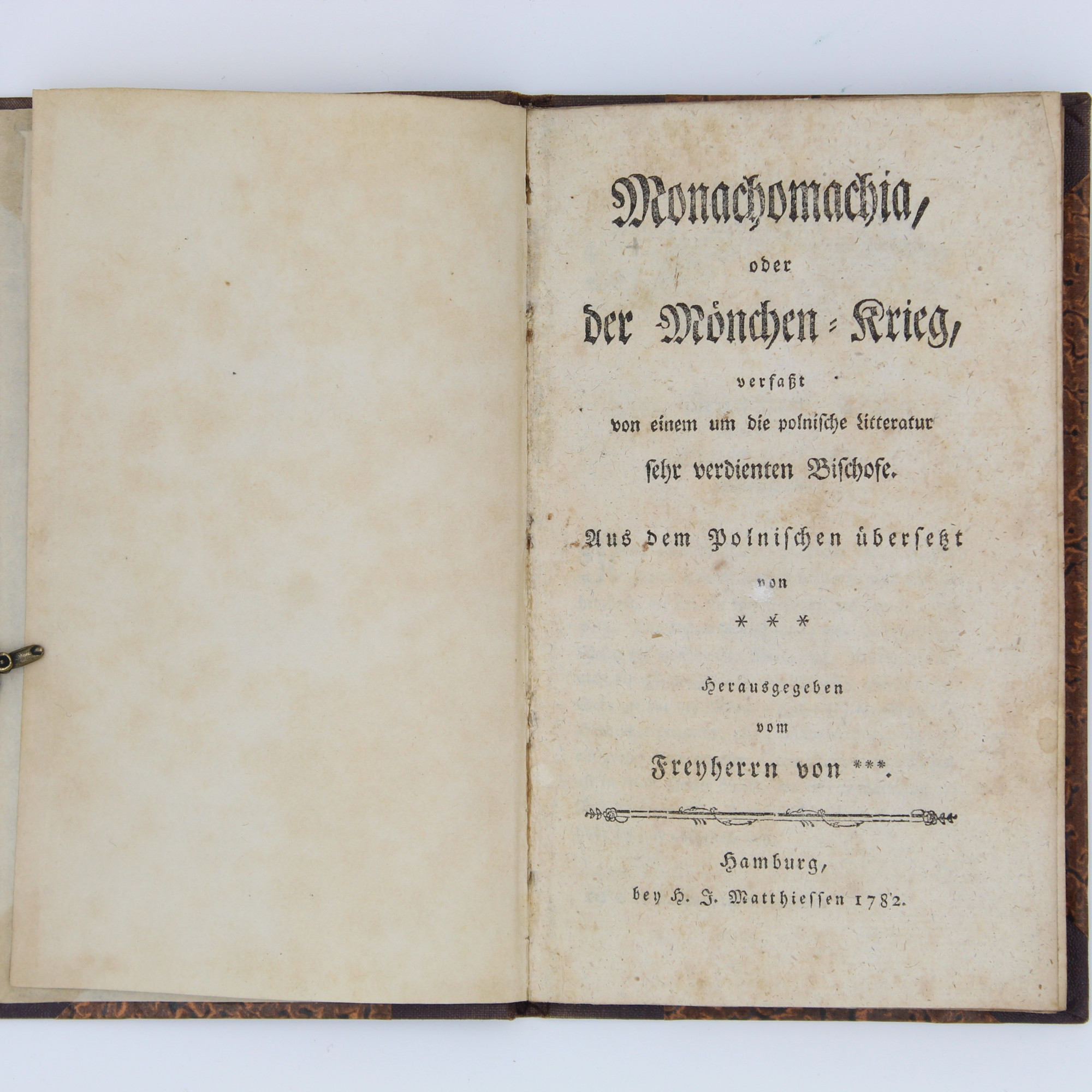 KRASICKI I., Monachomachia, oder der Mönchen-Krieg, Hamburg 1782