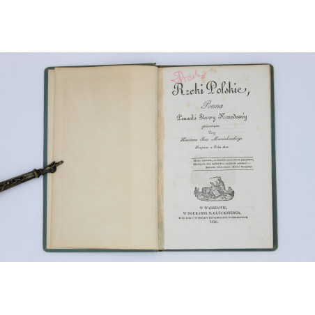 MARCINKOWSKI K. J., Rzeki polskie. Poema, Warszawa 1826