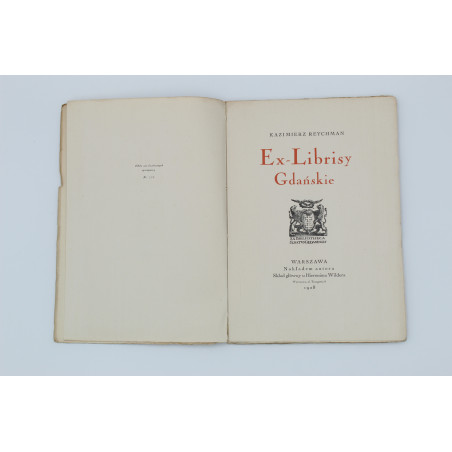 REYCHMAN k., Ex-Librisy gdańskie, Warszawa  1928
