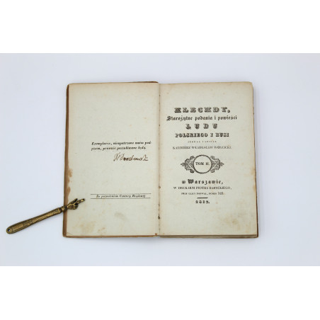 WÓJCICKI K. W., Klechdy, starożytne podania i powieści ludu polskiego i Rusi, Warszawa  1837