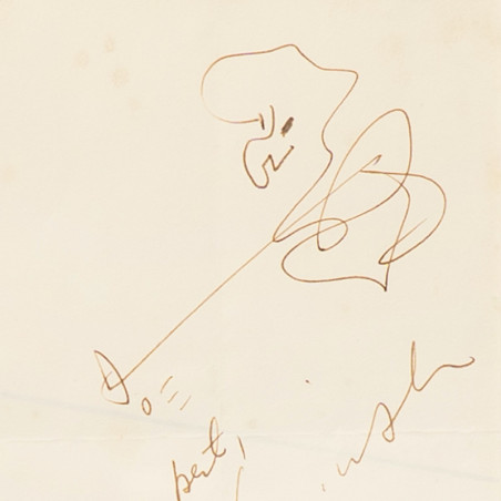 [KOSIŃSKI J.], autoportret i odręczna dedykacja autora, 4.II. 1980