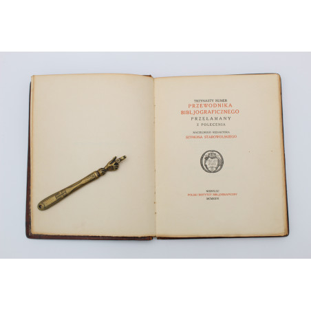 TRZYNASTY numer Przewodnika Bibljograficznego, Kraków 1926