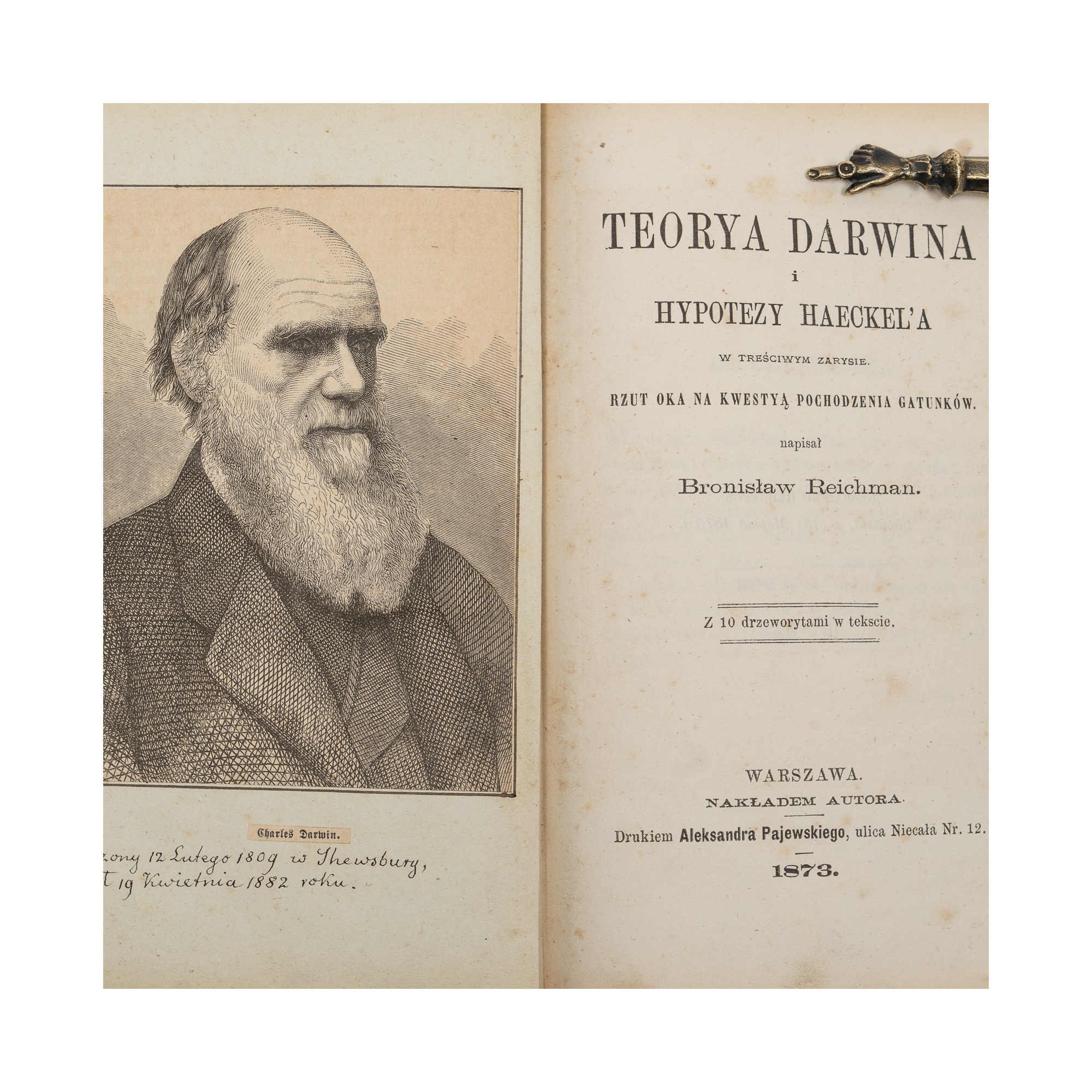 REICHMAN B., Teorya Darwina i hipotezy Haeckela, Warszawa 1873