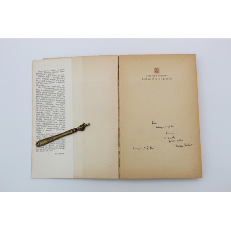 [DEDYKACJA] HERBERT Z., Barbarzyńca w ogrodzie, Warszawa  1964