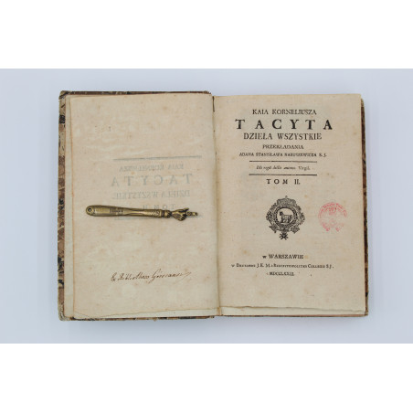 [NARUSZEWICZ A.] Tacyta Dzieła wszystkie. Tom I-II, Warszawa 1772-1773