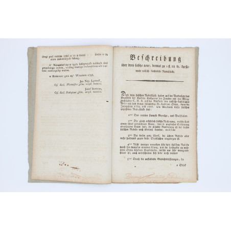 OPISANIE FAŁSZYWYCH RUBLI, Kraków 1798