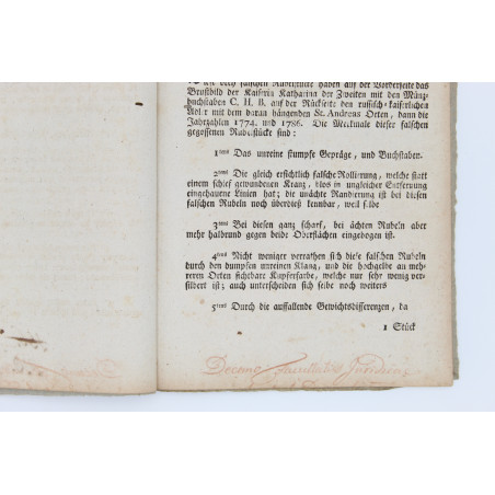 OPISANIE FAŁSZYWYCH RUBLI, Kraków 1798