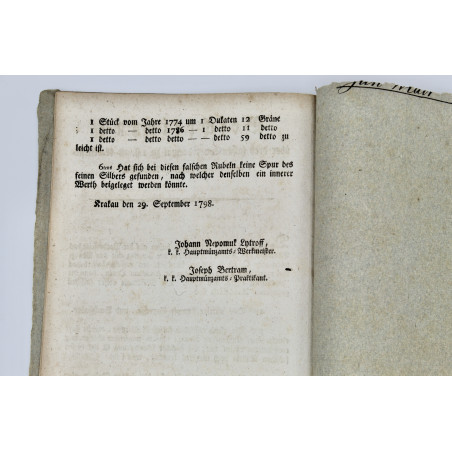 OPISANIE FAŁSZYWYCH RUBLI, Kraków 1798