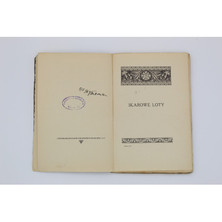 IŁŁAKOWICZÓWNA K., Ikarowe loty, Kraków 1911