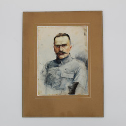 HOFMAN WLASTIMIL, Portret Józefa Piłsudskiego, gwasz na papierze 1916