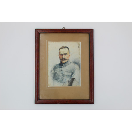 HOFMAN WLASTIMIL, Portret Józefa Piłsudskiego, gwasz na papierze 1916