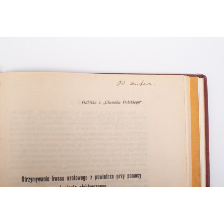 MOŚCICKI I., [artykuły z chemii, 4 egz. z odręczną dedykacją autorską],  1917-1919
