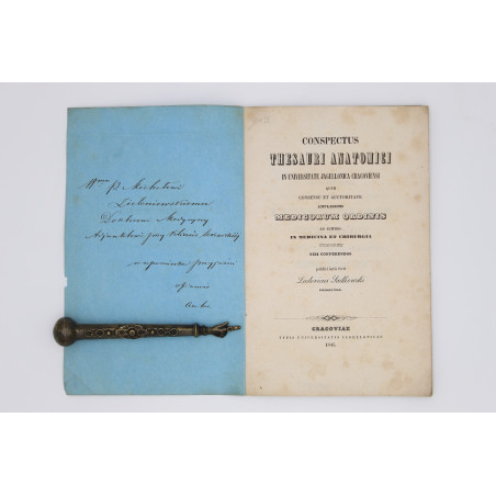 JADKOWSKI Ludovicus, Conspectus thesauri anatomici in Universitate Jagiellonica, Cracoviae 1845