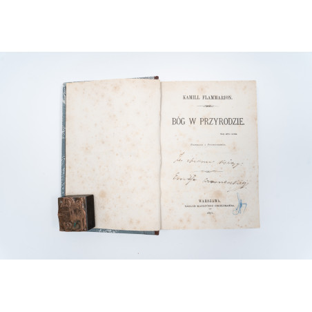 FLAMMARION Camille, Bóg w przyrodzie. Przekł. z Franc. [Dieu dans la nature], Warszawa 1875