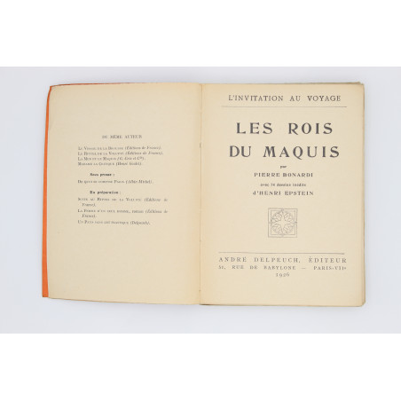 BONARDI Pierre, Les rois du Maquis. Avec 74 dessins inedits d' Henri Epstein, Paris 1926