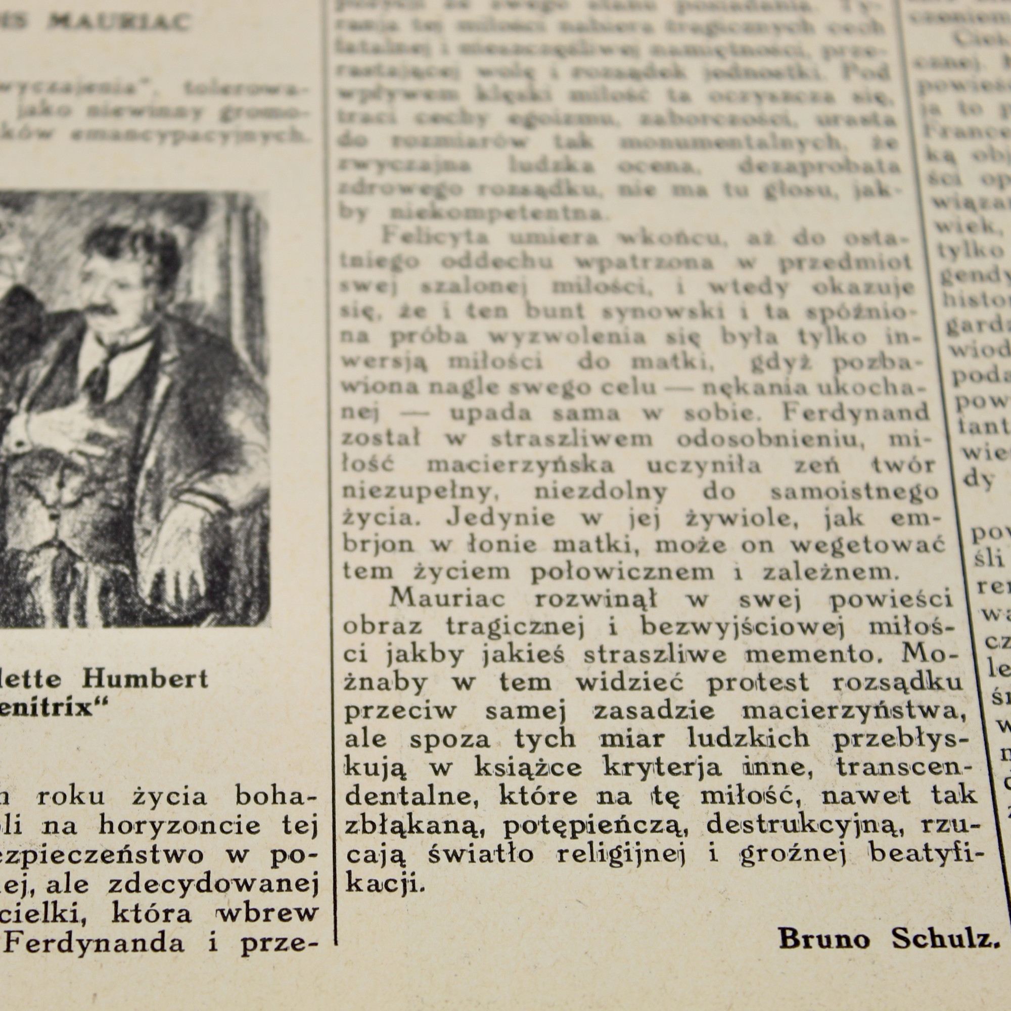 SCHULZ Bruno, Matka i syn, 'WIADOMOŚCI LITERACKIE' 1936