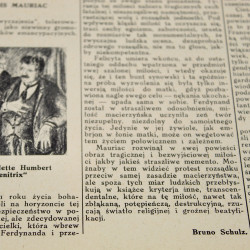 SCHULZ Bruno, Matka i syn, 'WIADOMOŚCI LITERACKIE' 1936