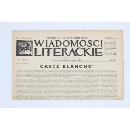 SCHULZ Bruno, Matka i syn, 'WIADOMOŚCI LITERACKIE' 1936
