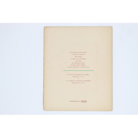 STERLING Marc, MARC STERLING. Galerie J.–C. de Chaudun, [Paris] 1957