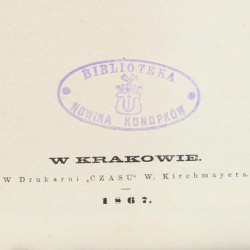 KONOPKA Józef, O owadach szkodliwych zasiewom a w szczególności o niezmiarce, Kraków 1867