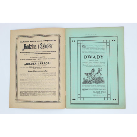 "ENTOMOLOG POLSKI", [komplet trzech nr.], Łódź 1910-1911