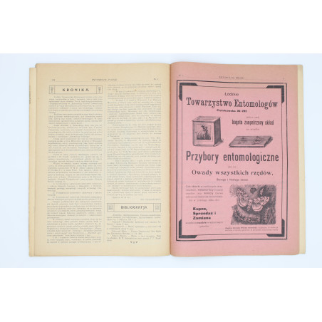 "ENTOMOLOG POLSKI", [komplet trzech nr.], Łódź 1910-1911