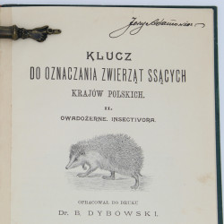 DYBOWSKI Benedykt, Klucz do oznaczania zwierząt ssących, Lwów 1903