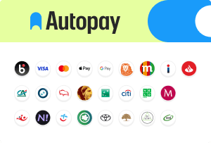 Autopay - loga banków, blik, karty kredytowe